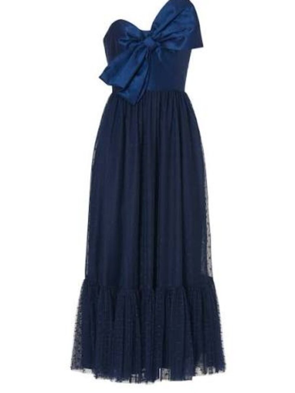 NWT Hutch Anthropologie Navy Strapless Tulle Dress with Large Front Bow Size 8
